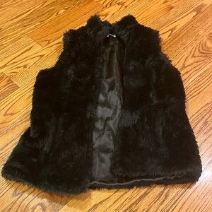 Vintage Havana Girls Black Fur Vest Size XL (16)